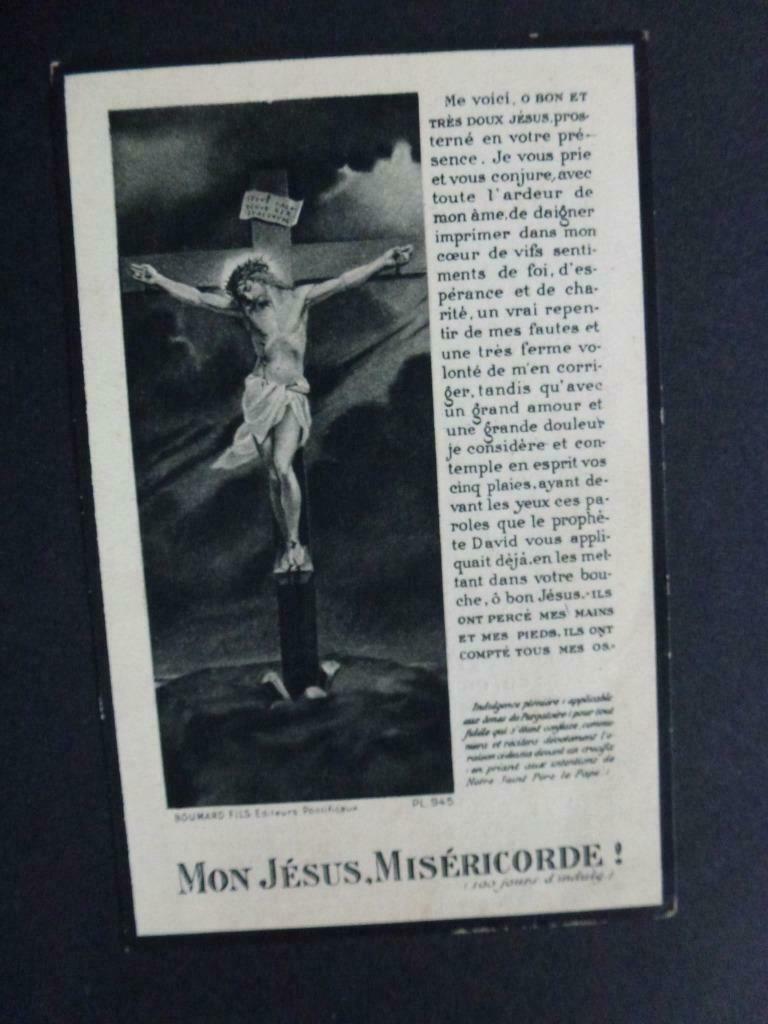 carte mortuaire Fauville François  Saint-Martin 1859, Envoi, Carte de condoléances