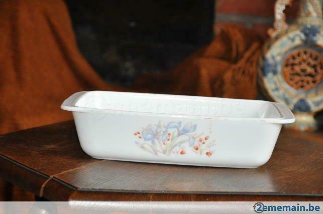 plat a gratin pyrex blanc fleur orange, Enlèvement ou Envoi, Utilisé, Balance ou Balances