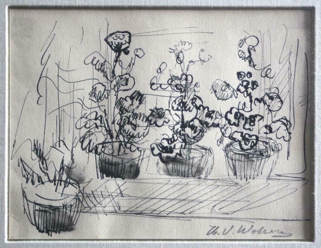inkttekening  Henri-Victor Wolvens (1896-1977), Antiquités & Art, Enlèvement ou Envoi