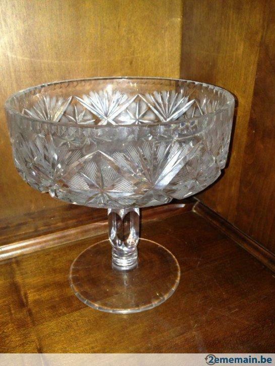 Plat sur pied cristal taillé, Antiquités & Art, Antiquités | Verre & Cristal