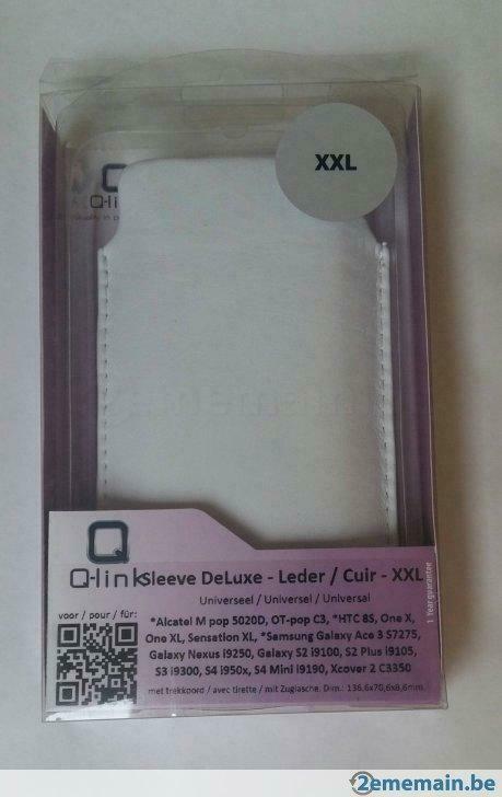 1 Etui en cuir blanc XXL universel neuf sous blister, Enlèvement ou Envoi, Neuf