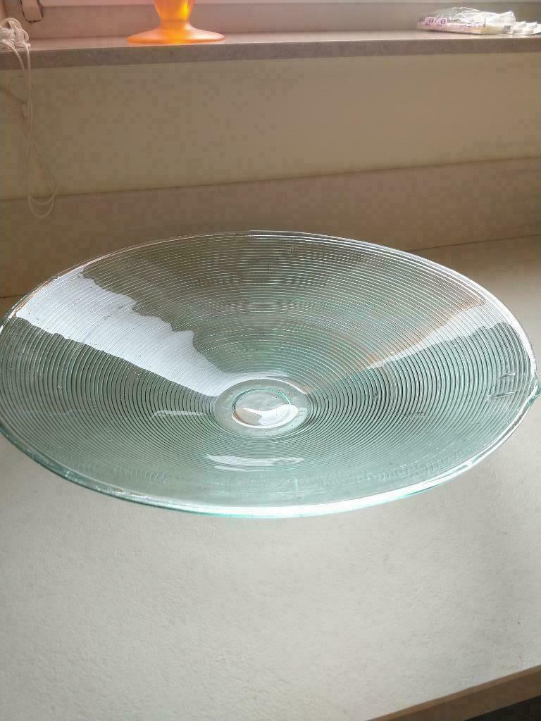 Fruitschaal in gerecycleerd glas, Ophalen, Gebruikt, Schaal, Rond