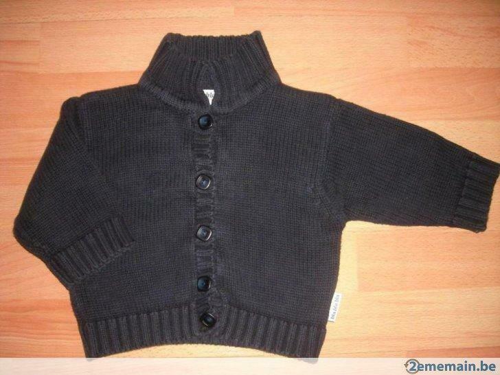 Gilet bleu bla bla bla, 1 an, en TRES BON ETAT, Kinderen en Baby's, Babykleding | Maat 80, Gebruikt, Jongetje of Meisje, Truitje of Vestje