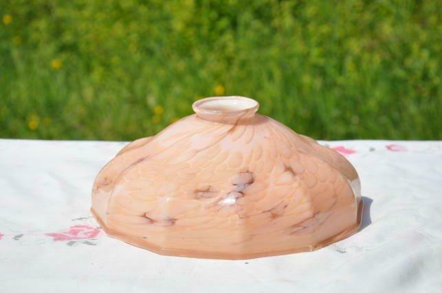 §  abat jour  de suspension opaline rose marbrée, Enlèvement