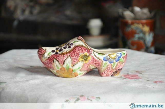 sabot bouquetière mural rose fleuri faience  bequet, Enlèvement ou Envoi