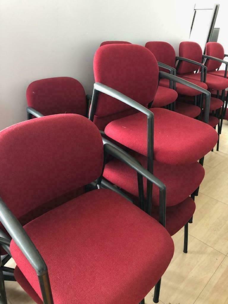 vergaderstoelen 5 stuks Ahrend  35 euro stuk, Huis en Inrichting, Stoelen, Ophalen, Gebruikt, Rood, Stof