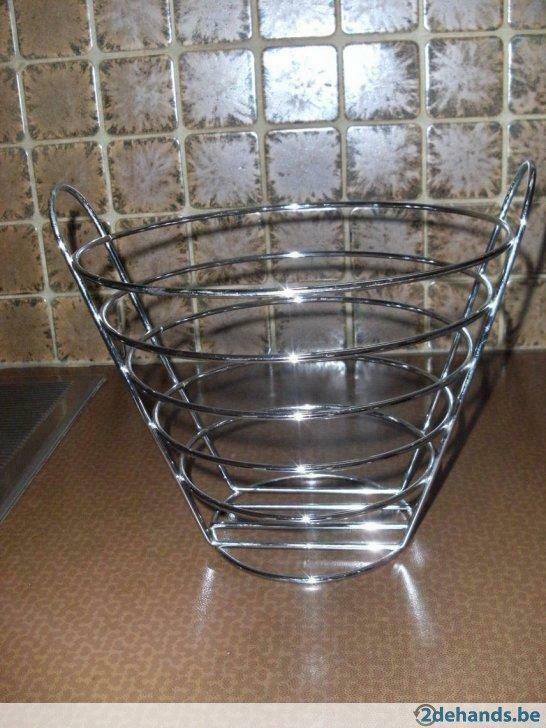 Fruitmand verchroomd staal unox 18/10, Huis en Inrichting, Keuken | Servies, Ophalen of Verzenden, Nieuw, Schaal of Schalen