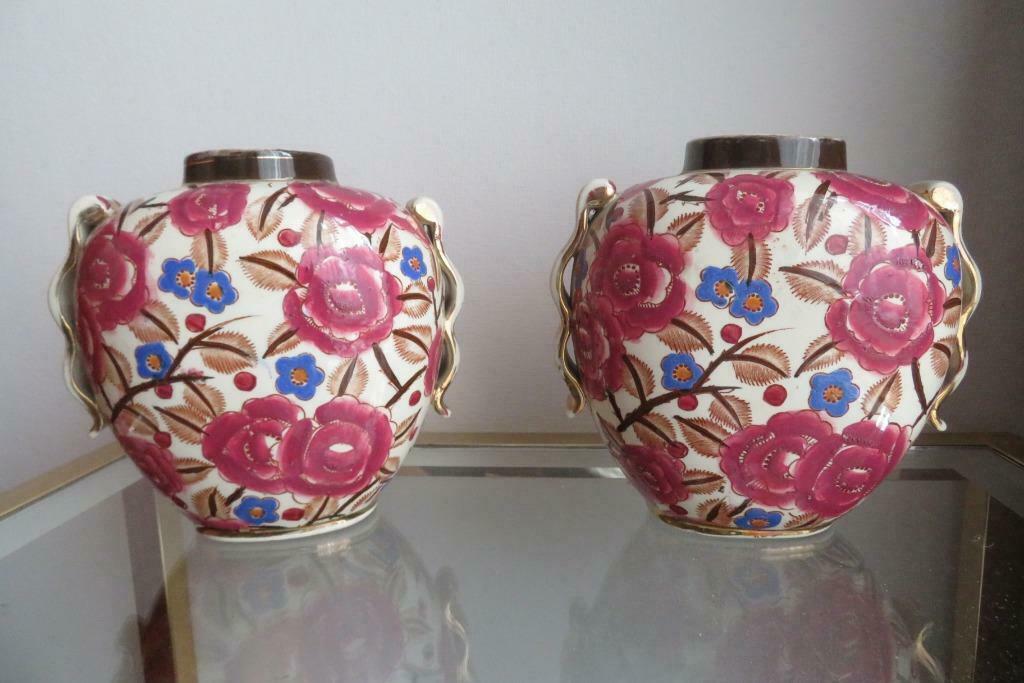 Paire de vases Boch décor Shanghai, Enlèvement ou Envoi