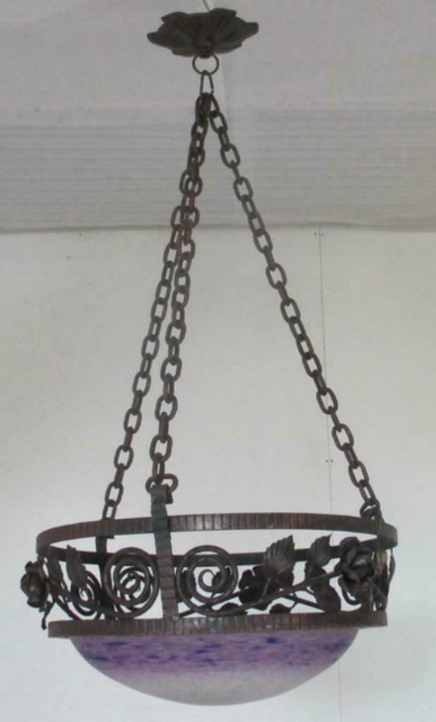 art deco smeedijzeren lamp luster Schneider 11, Antiek en Kunst, Antiek | Verlichting, Ophalen of Verzenden
