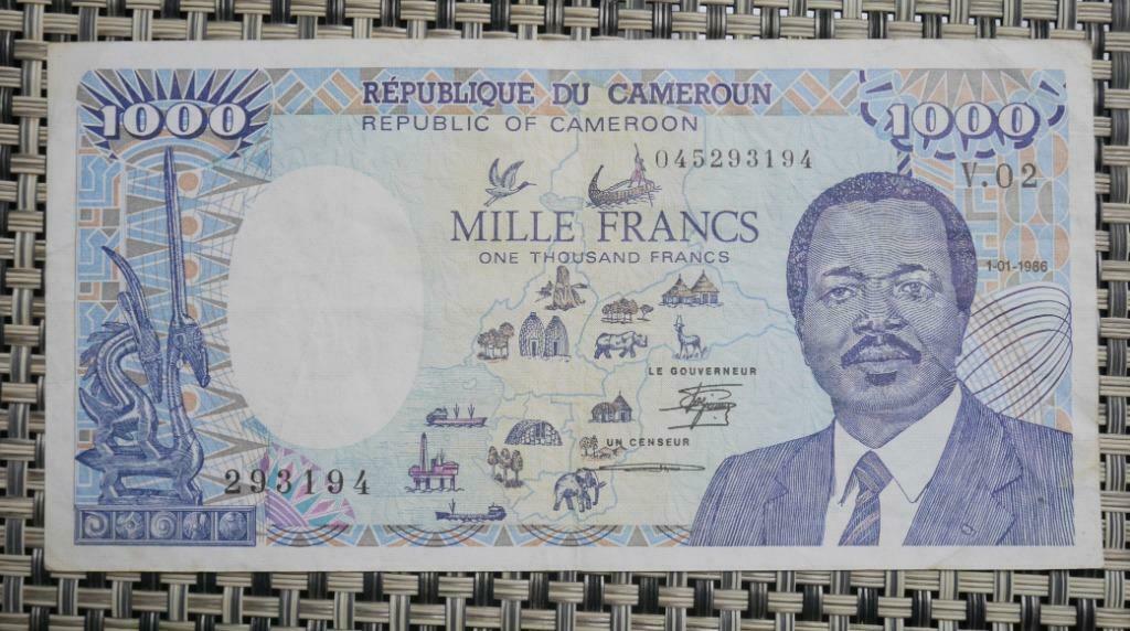 Billet 1000 Francs Cameroun 1986, Enlèvement ou Envoi, Autres pays, Série