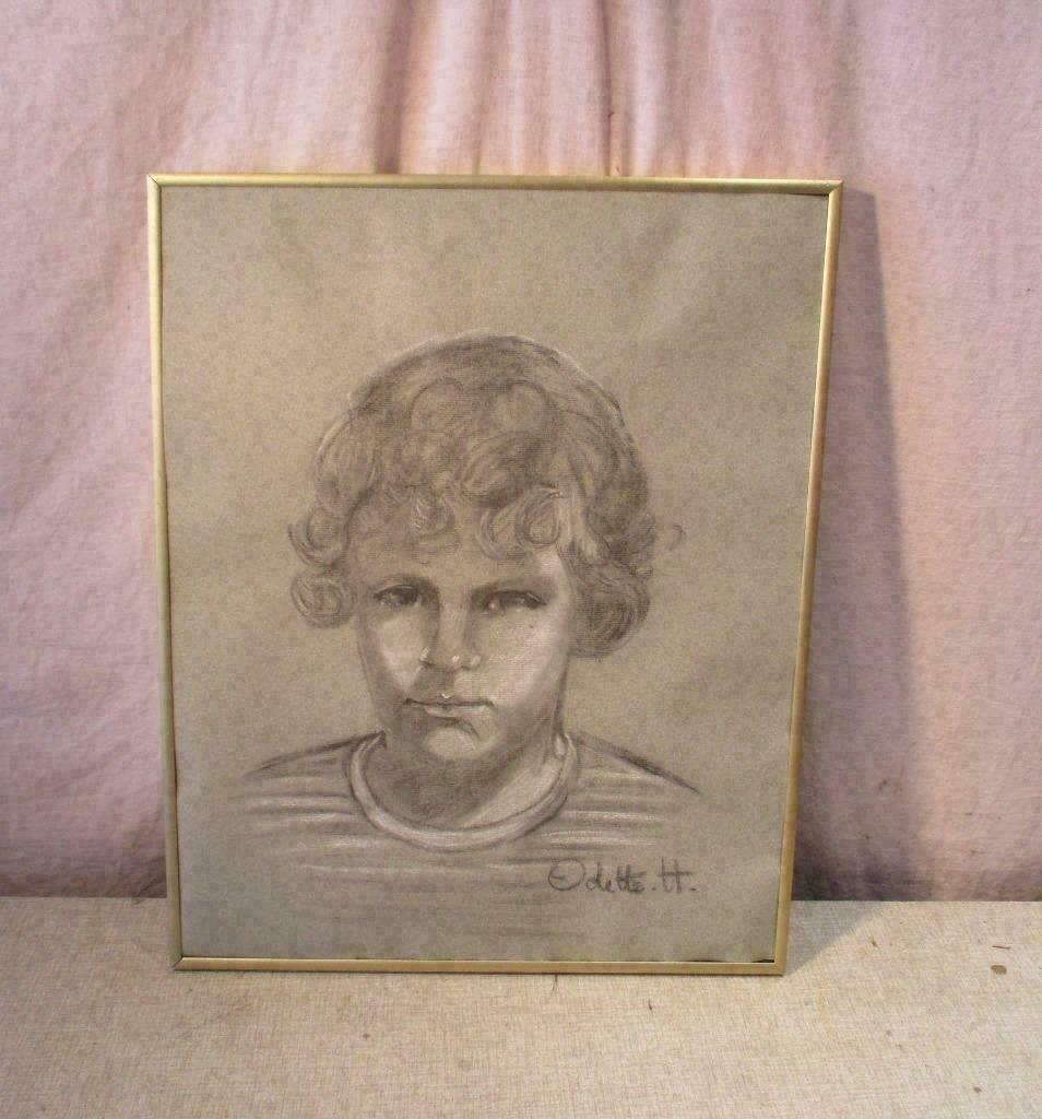 Mooie Tekening 'Krullenbol' - Odette Hellebuijck, Antiquités & Art, Enlèvement ou Envoi