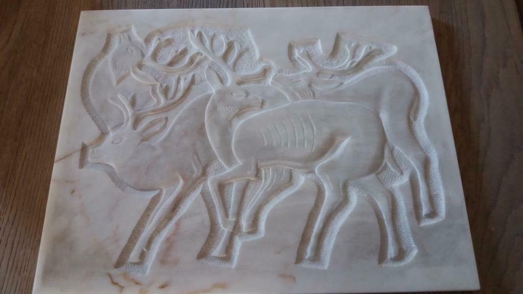 Carrara marmeren plaat., Antiek en Kunst, Ophalen