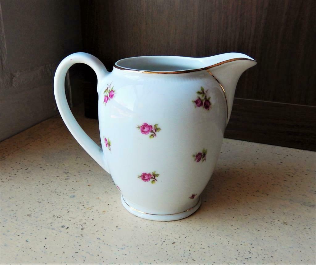 Porseleinen melkkan melkpot Bavaria met rode bloempjes, Ophalen of Verzenden