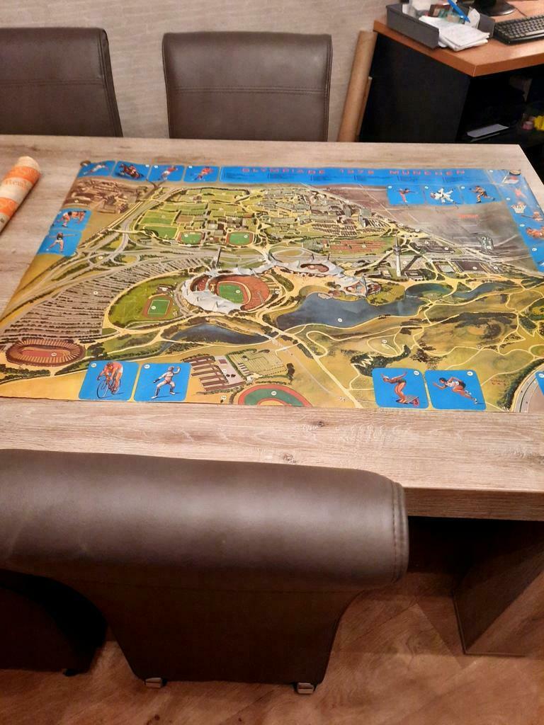 Affiche originale Olympiade Munchen 72 avec tube original, Enlèvement ou Envoi, Utilisé