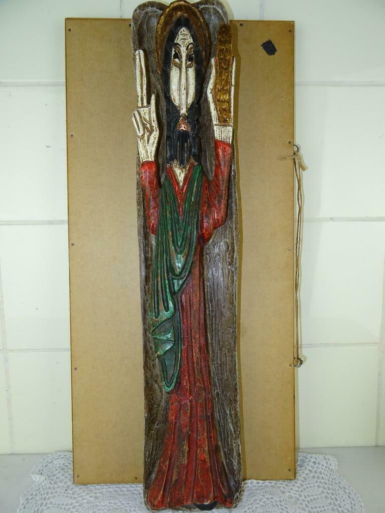 Antiek Jezusbeeld antiek houten Jezusbeeld houtsnijwerk 51cm, Antiek en Kunst, Ophalen of Verzenden