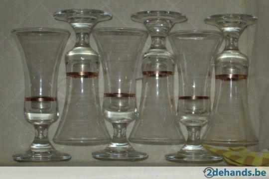 Aperitiefglazen met gouden rand, Verzamelen, Gebruikt