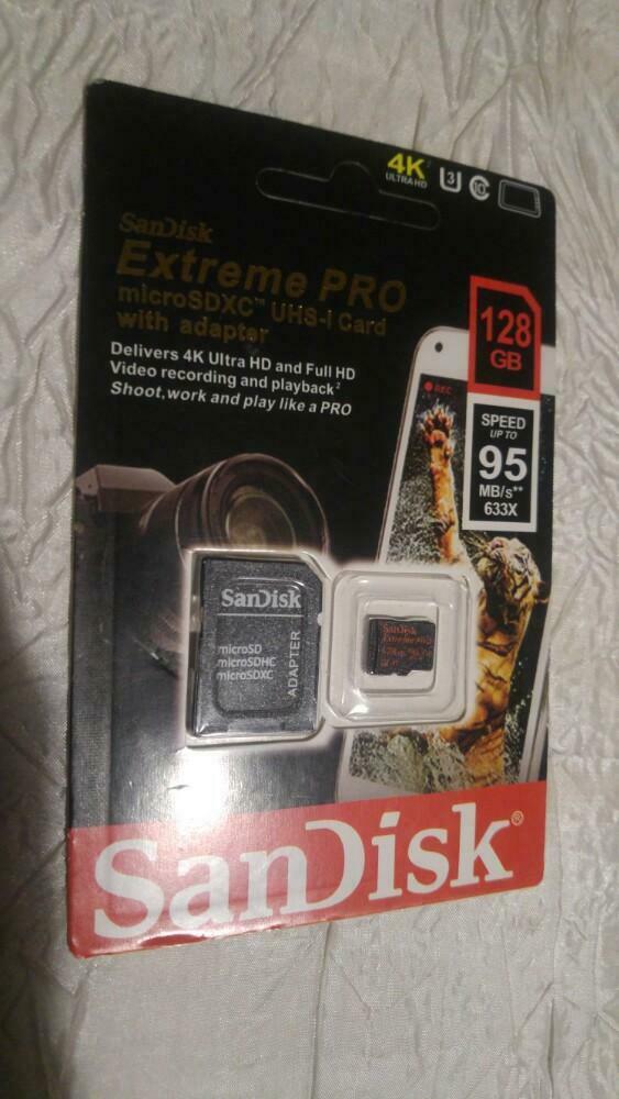 Carte microSD 128 gb Sandisk extrême pro 95mb/s, Ophalen of Verzenden, Nieuw