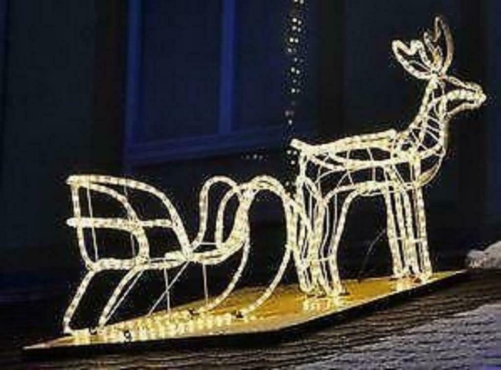 Kerstverlichting Led-Rendier Met Led-Slee Warm/Wit, Ophalen of Verzenden, Nieuw