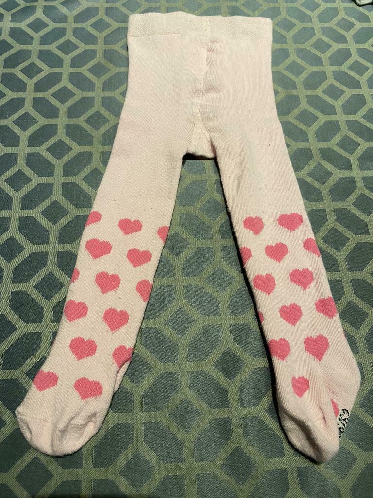 Lichtroze kousenbroek met hartjes maat 56/62, Kinderen en Baby's, Babykleding | Maat 56, Zeeman, Gebruikt, Broekje, Meisje