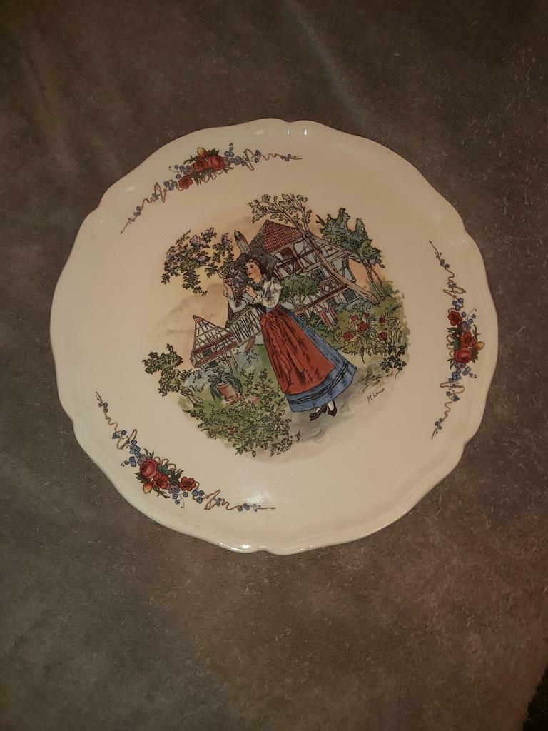 2 oude franse sierborden assiette Obernai, Antiek en Kunst, Antiek | Servies los, Ophalen