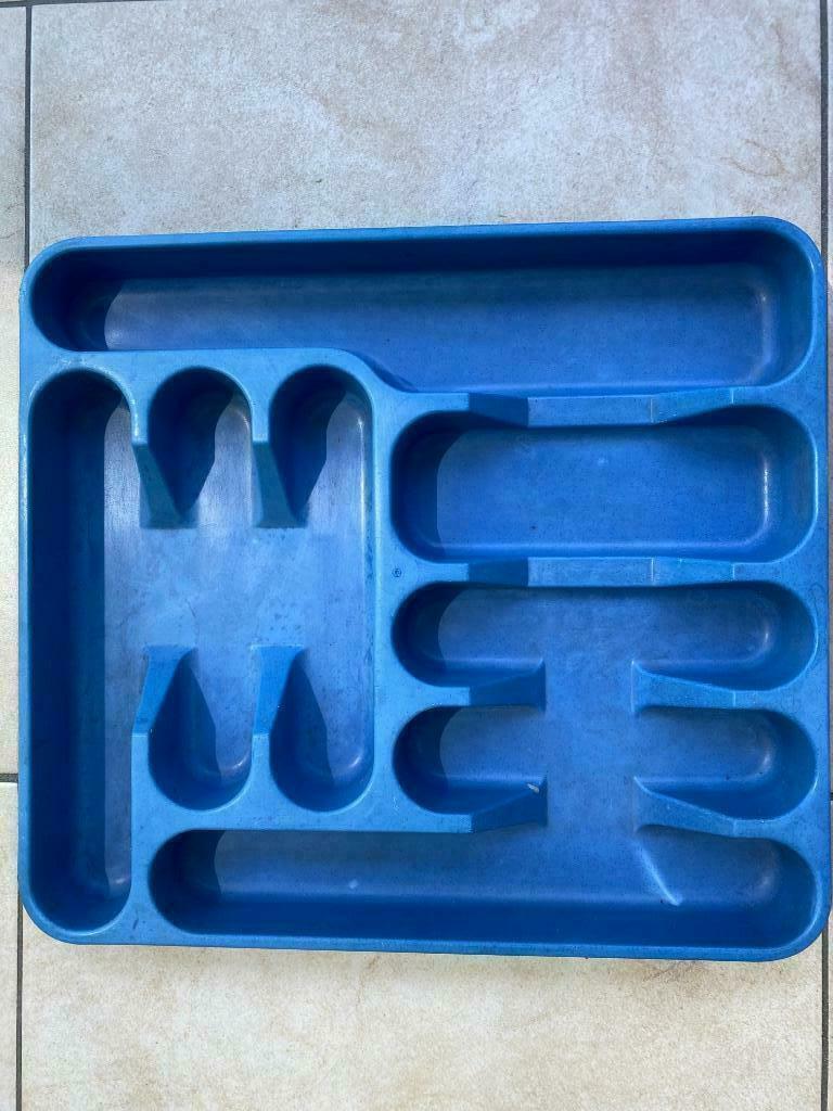 CURVER - grote blauwe bestekbak - in prima staat, Huis en Inrichting, Keuken | Bestek, Ophalen of Verzenden, Gebruikt, Kunststof