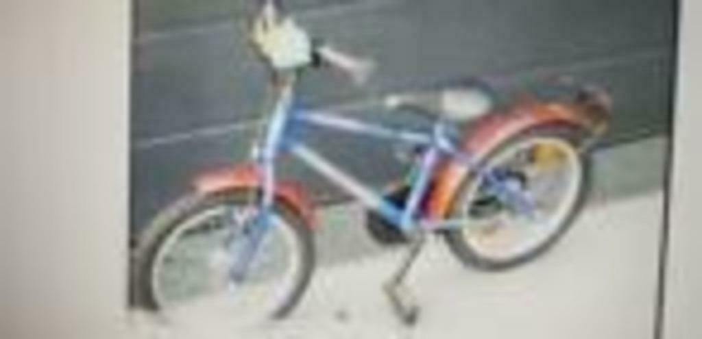 blauwe rode kinderfiets - 16 inch, Ophalen, Gebruikt, 16 inch