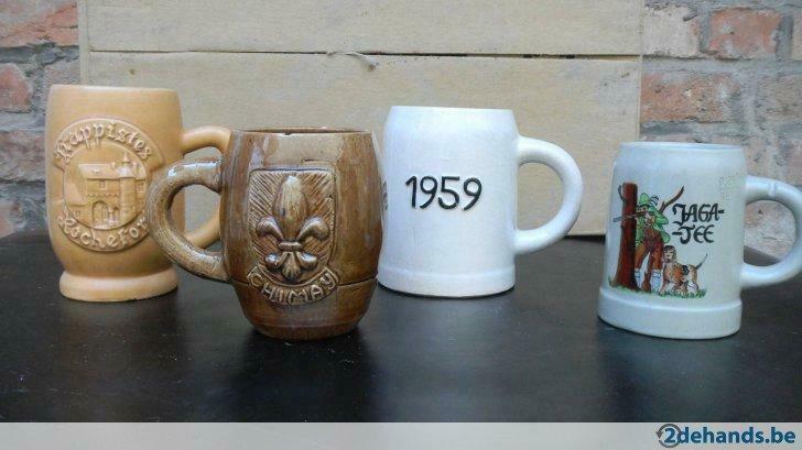 4 stenen kruiken, Verzamelen, Biermerken, Gebruikt