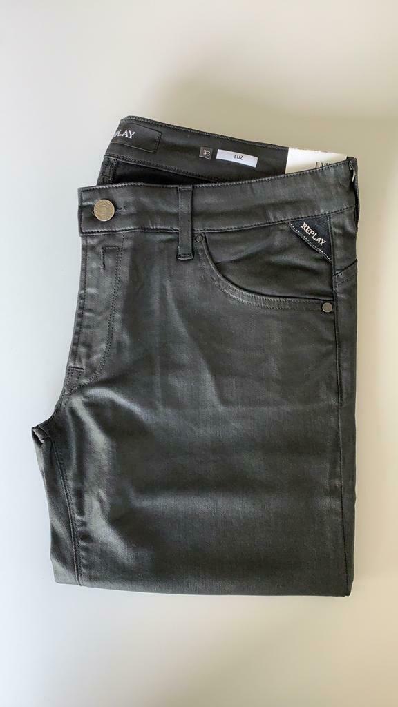 Jeans Replay, zwart, maat 33, lengte 32, lederlook, nieuw!, Ophalen of Verzenden, Nieuw, Zwart, Lang