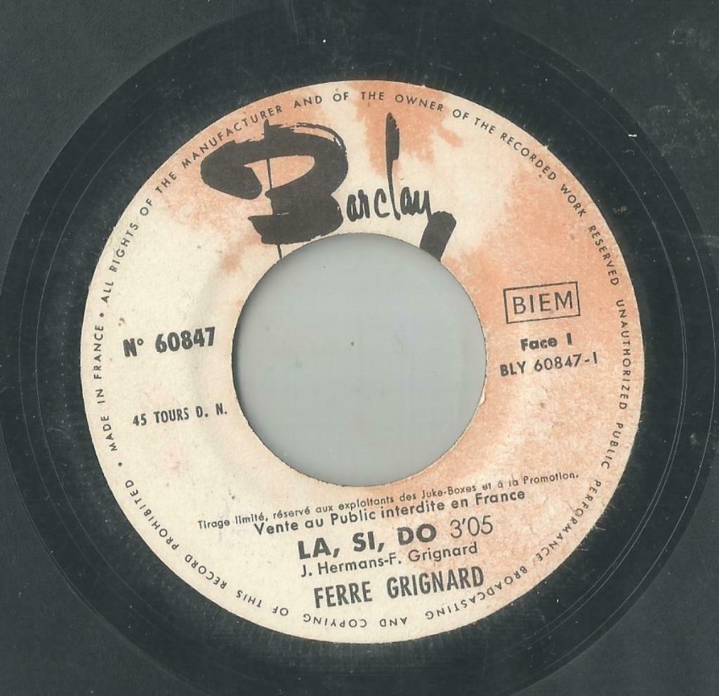 Ferre Grignard – La, Si, Do / Yellow you yellow me - Single, Cd's en Dvd's, Vinyl Singles, Gebruikt, Single, Pop, 7 inch, Ophalen of Verzenden