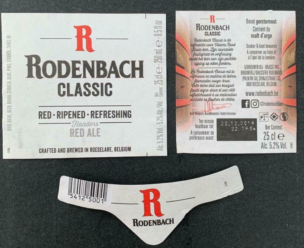 Bieretiket Rodenbach Brouwerij Rodenbach (2b7), Ophalen of Verzenden, Gebruikt, Overige typen, Overige merken