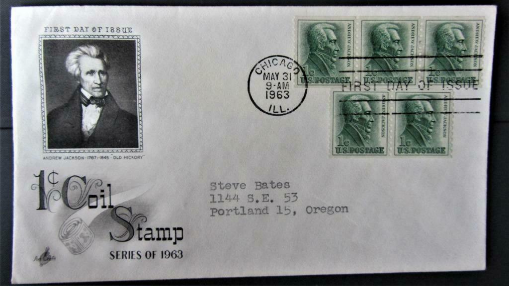 FDC PRESIDENTEN - PRESIDENT ANDREW JACKSON, Ophalen of Verzenden, Gestempeld, Overige thema's