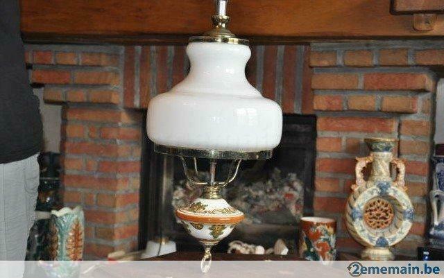 §lustre ancien opaline et faience, Antiquités & Art, Enlèvement ou Envoi