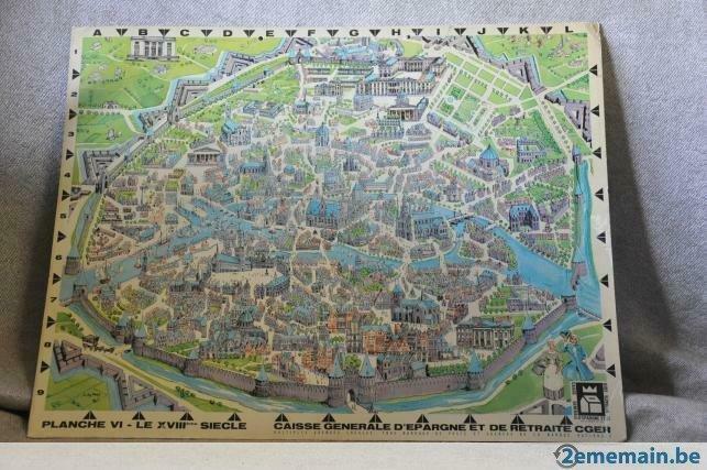 ancien panneau cger "ville du 18eme siecle", Collections, Utilisé