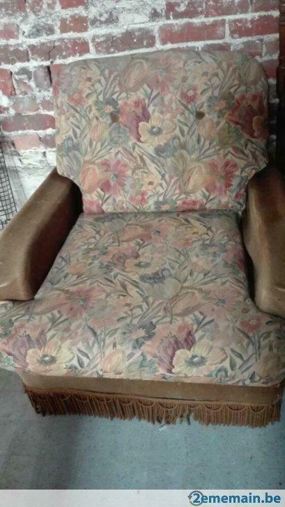 Fauteuil vintage, Utilisé, Tissus