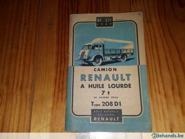 NE 571 1947 Camion Renault 7Ton type 208 D1, Ophalen of Verzenden
