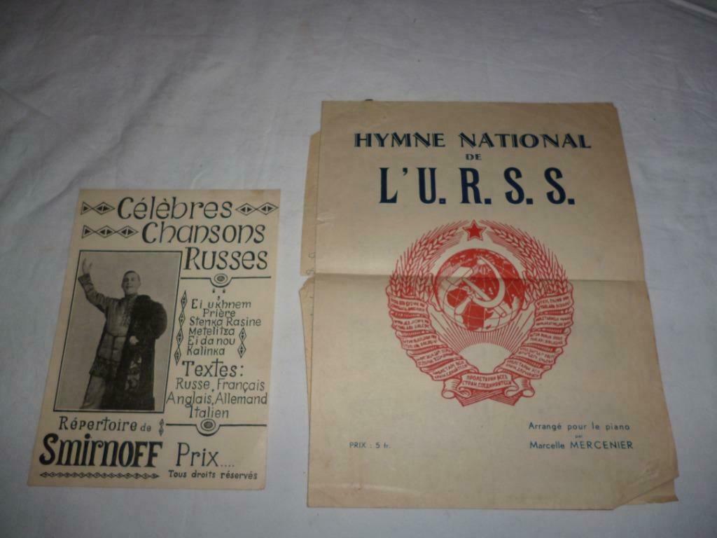 2 partitions musique ancienne Hymne National de l'U.R.S.S., Musique & Instruments, Enlèvement ou Envoi, Utilisé