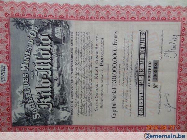 Ancien titre boursier KILO-MOTO, Enlèvement