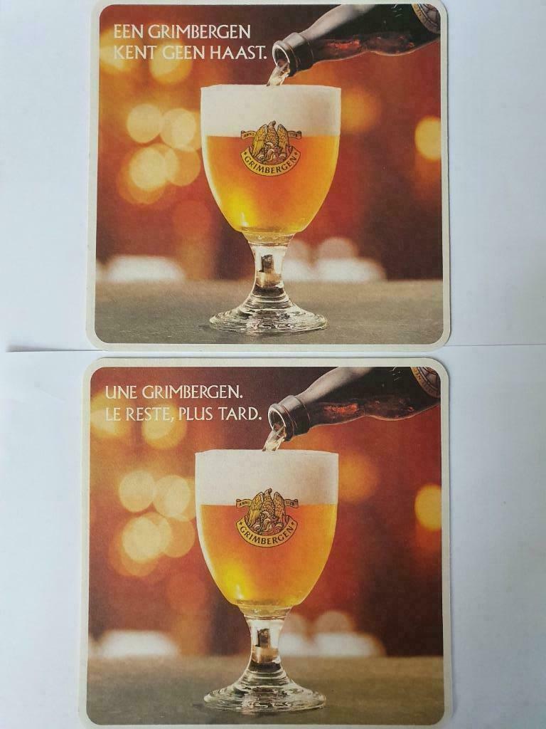 Grimbergen 5 : kaartspel, schorten, onderleggers, doos, kom, Verzamelen, Biermerken, Nieuw, Overige typen, Overige merken, Ophalen of Verzenden