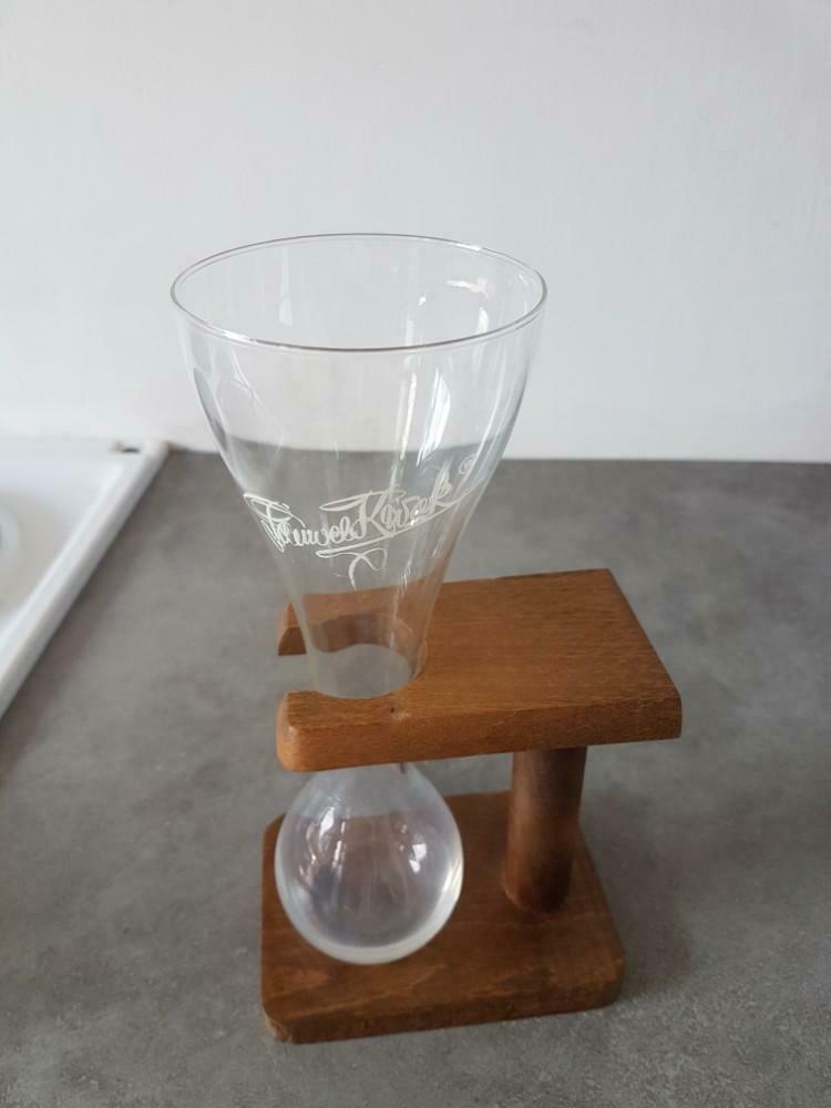 Kwak glas met houten staander, Verzamelen, Ophalen of Verzenden, Zo goed als nieuw, Bierglas