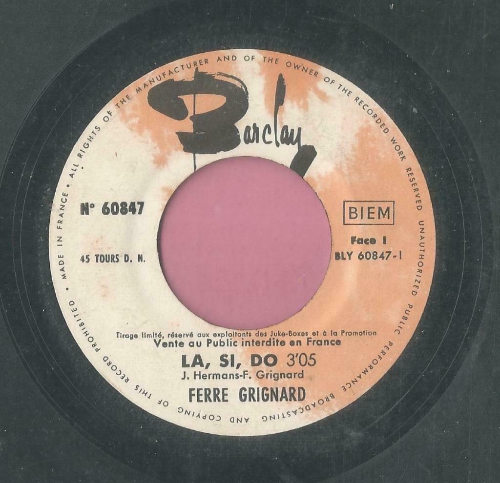 Ferre Grignard – La, Si, Do / Yellow you yellow me – Single, Cd's en Dvd's, Vinyl Singles, Gebruikt, Single, Pop, 7 inch, Ophalen of Verzenden