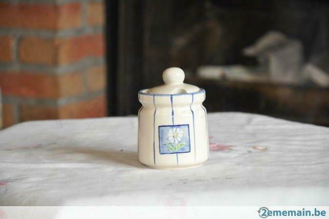 moutardier faience petite fleur, Antiquités & Art, Enlèvement ou Envoi