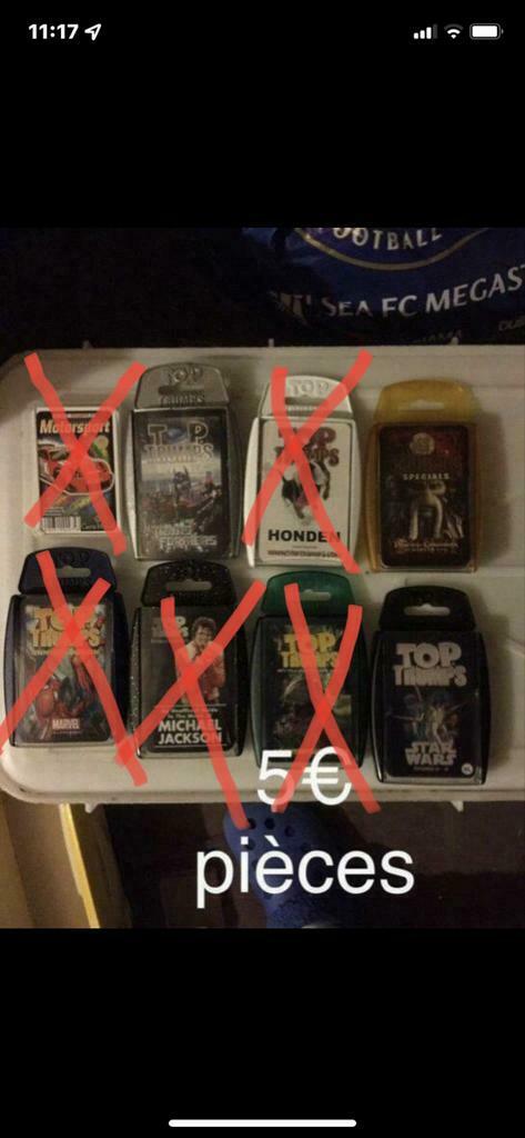 Cartes top trumps, Gebruikt