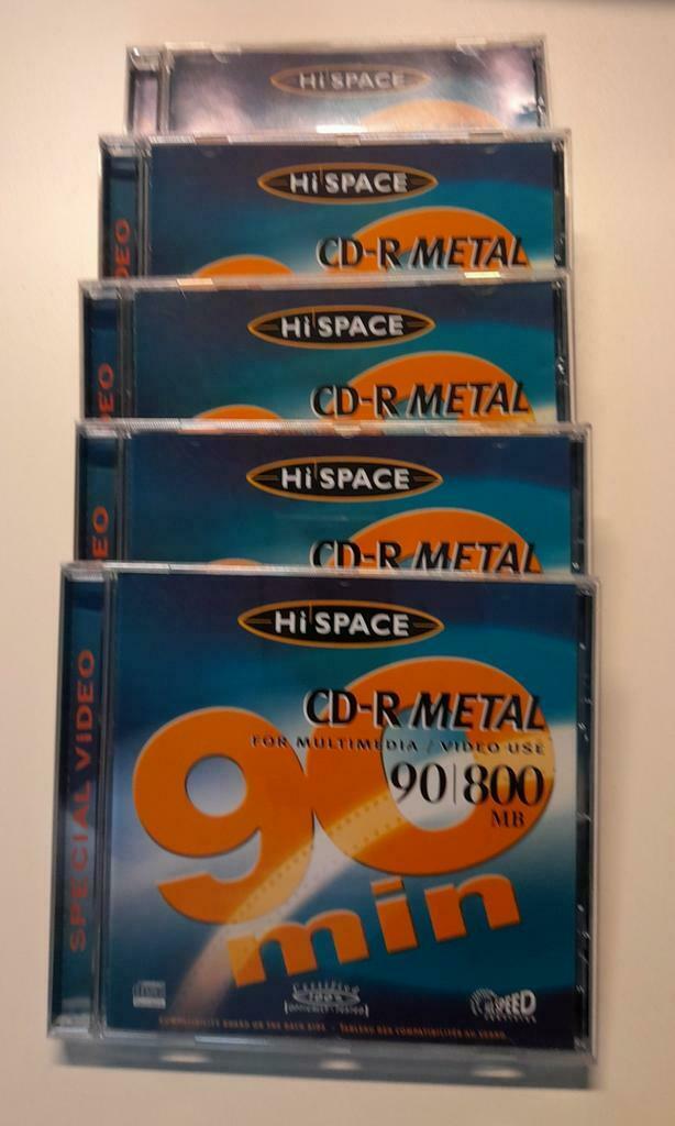 5 CD-ROM 90' 800 MB Metal HI-SPACE, Computers en Software, Ophalen of Verzenden, Nieuw, Cd, Dubbellaags