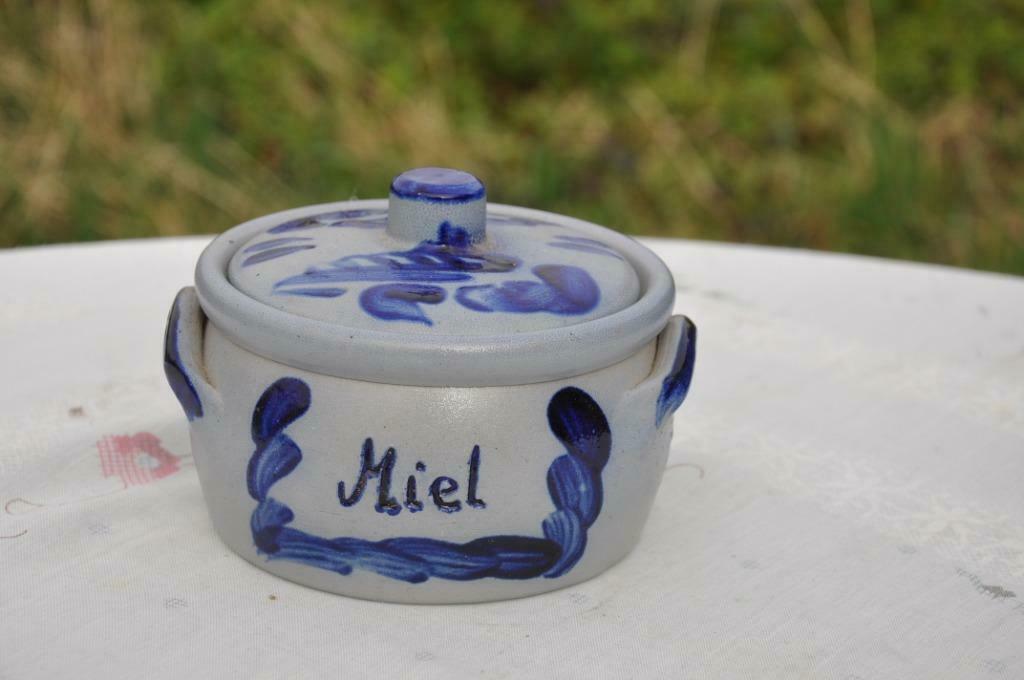 §  pot avec couvercle gris gris bleu miel, Antiquités & Art, Enlèvement ou Envoi