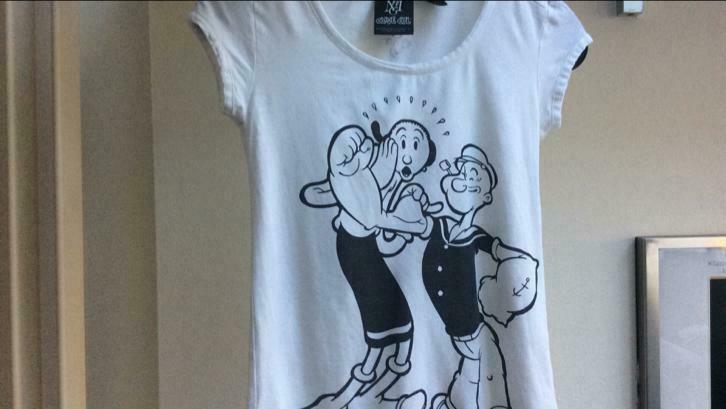 T-shirt original Popeye et Olive. 152., Enlèvement ou Envoi, Chemise ou À manches longues, Comme neuf, Fille