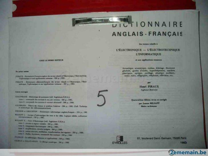 dictionnaire technique ang-fr electrotechnique, Enlèvement ou Envoi, Utilisé