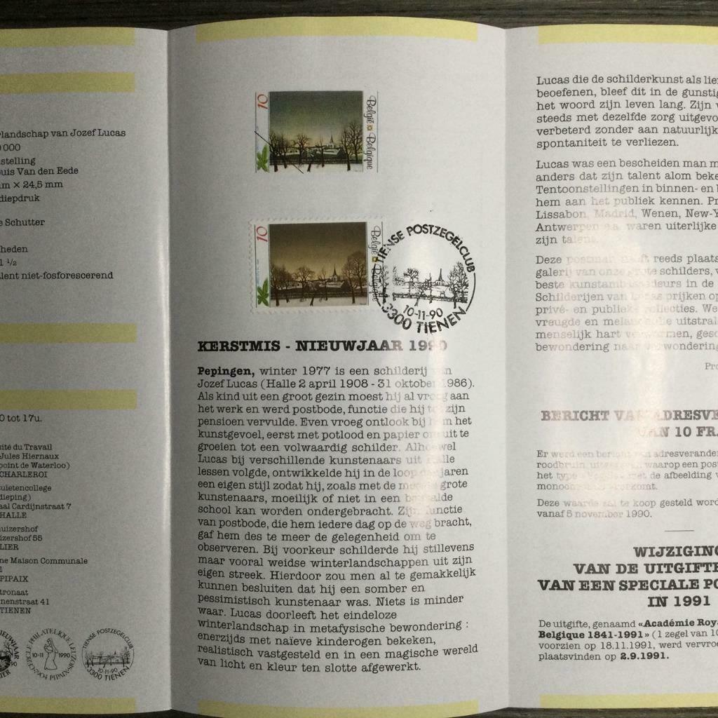 België / Belgique 2392 / Filatelistisch Vouwblaadje / Kerst, Timbres & Monnaies, Affranchi, Noël, Oblitération 1er jour, Envoi