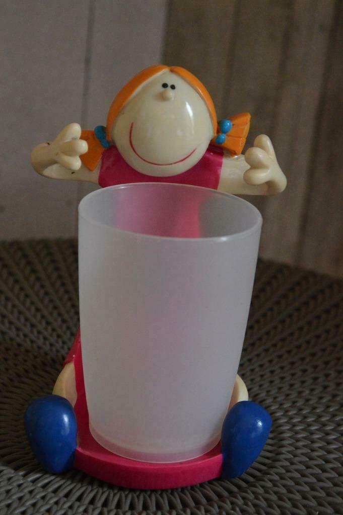 Tandenborstel beker met meisje hoogte 16 cm, Enlèvement ou Envoi, Neuf