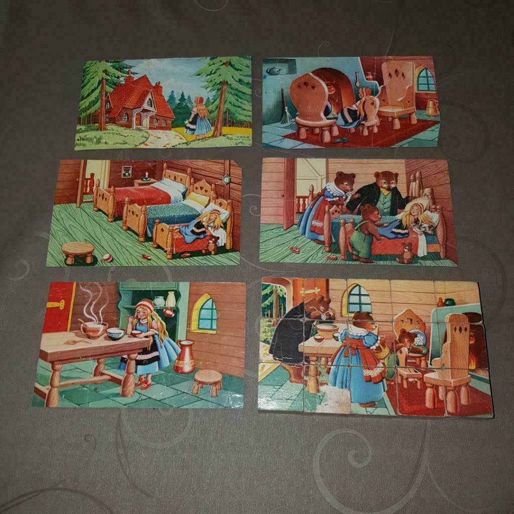 Goldilocks + the three Bears - puzzel - vintage jaren 60, Ophalen, Gebruikt