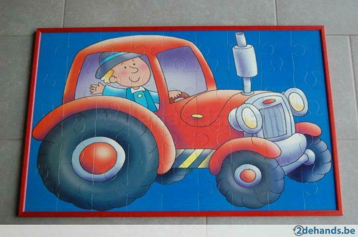 Grote mooie kader van puzzel tractor-SUCCES!!!, Gebruikt
